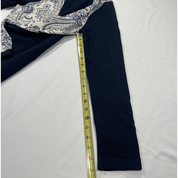 Pendleton Paisley Cardigan Sweater Women's Size Small Navy Blue Silk Nylon Blend - Picture 7 of 9